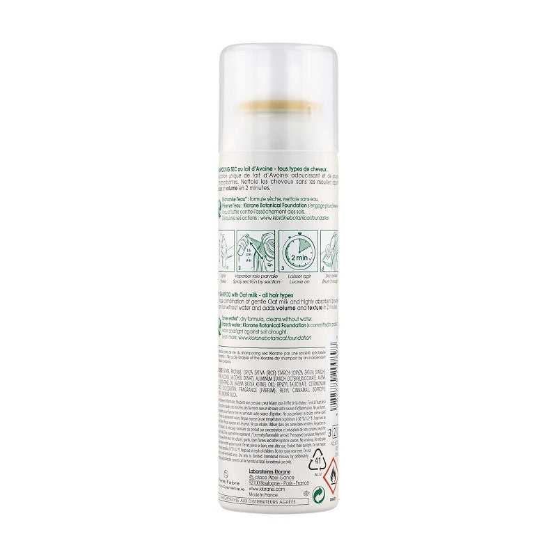 KLORANE Champú Seco con Leche de Avena 150ml-2