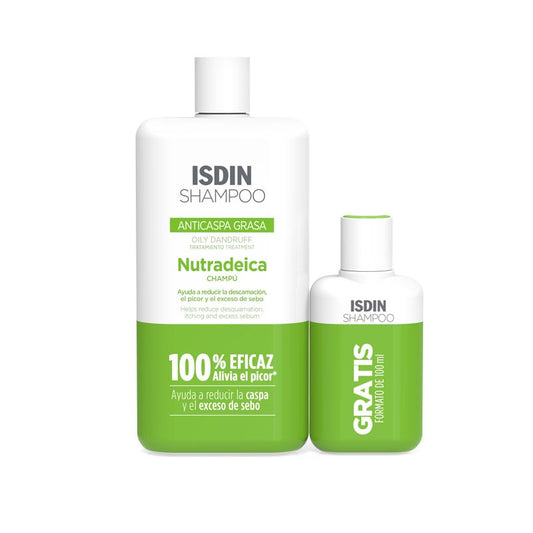 ISDIN Nutradeica Shampooing Antipelliculaire Gras 400 ml + Mini Format 100 ml CADEAU