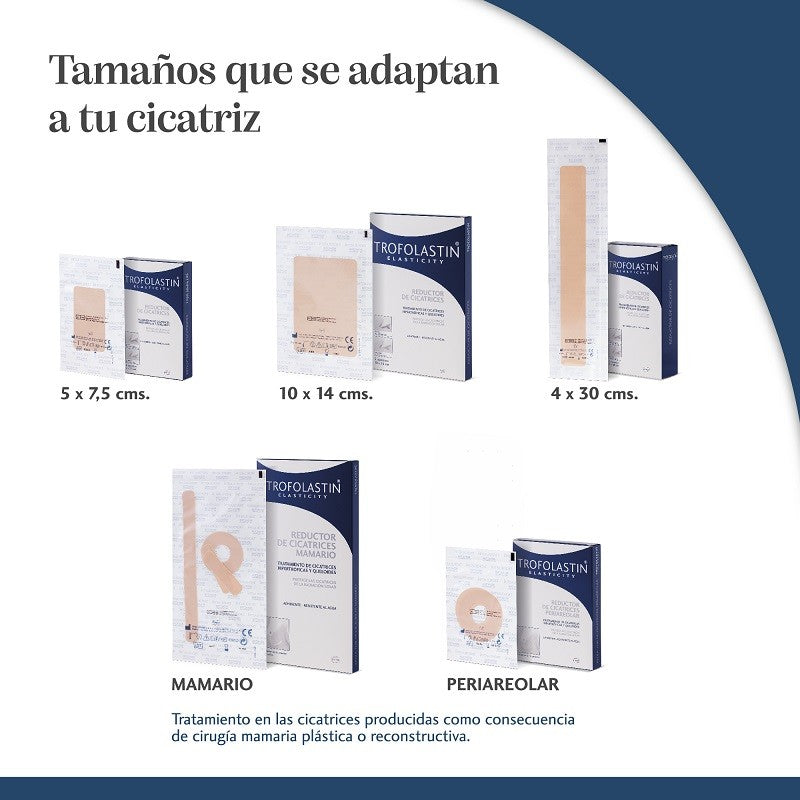 TROFOLASTIN Reductor de Cicatrices Mamario 3x2 parches