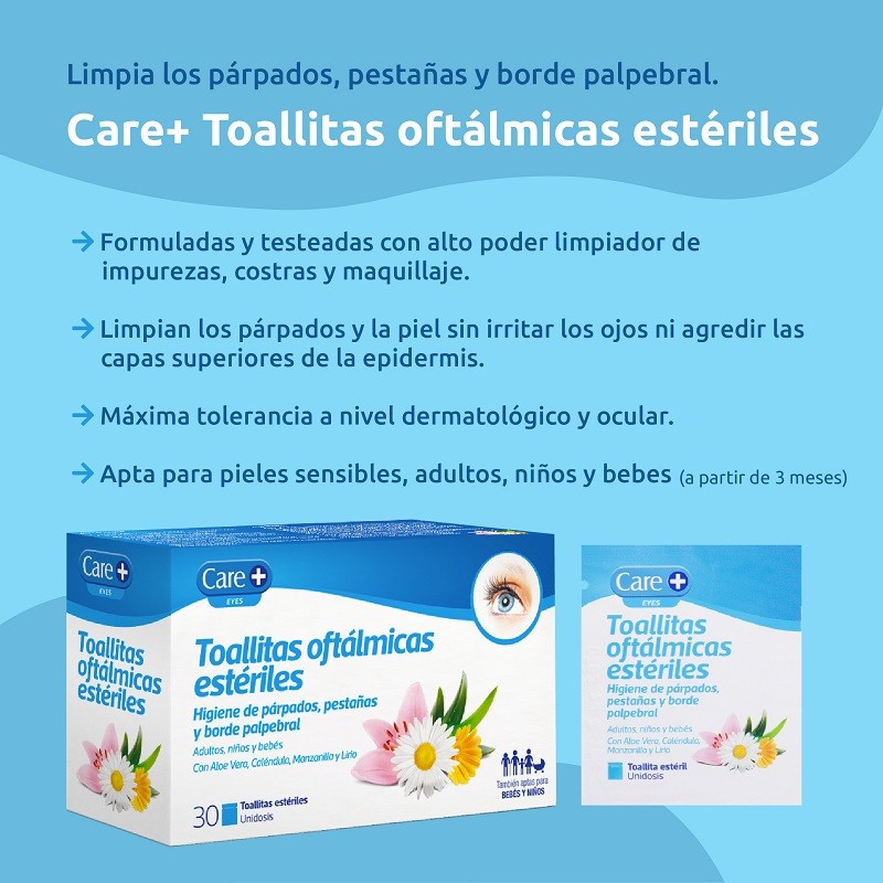 CARE+ Toallitas Oftálmicas Estériles 30 toallitas-3