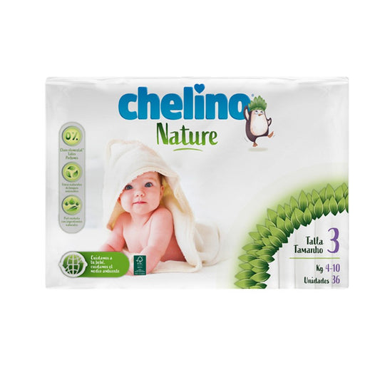 CHELINO Nature Pañales Talla 3 de 4 a 10 kilos 36 uds-1