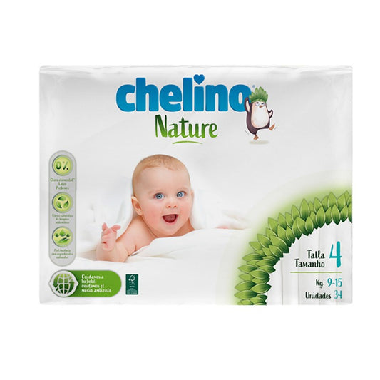 CHELINO Nature Pañales Talla 4 de 9 a 15 kilos 34 uds-1