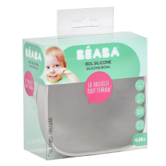BÉABA Bol de silicona con Ventosa Gris-1