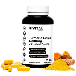 Hivital Cúrcuma 6000 mg con pimienta negra 120 cápsulas-1