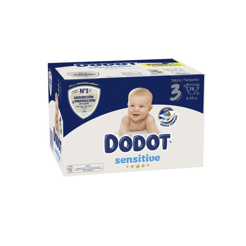 Dodot Sensitive Recién Nacido Talla 3 (74 uds)-1