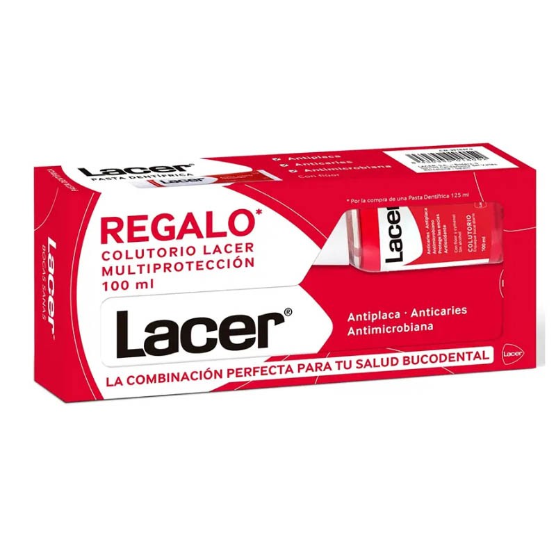 LACER Pasta de Dientes con Flúor Anticaries 125ml + Colutorio 100ml GRATIS-1