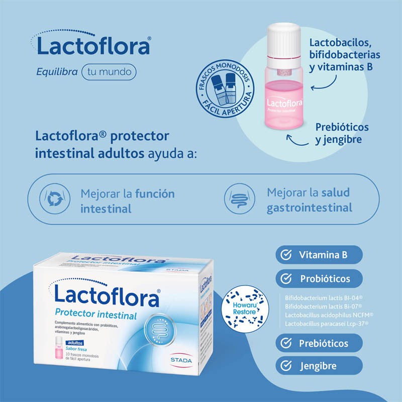 LACTOFLORA Protector Intestinal Adultos 10 frascos-4