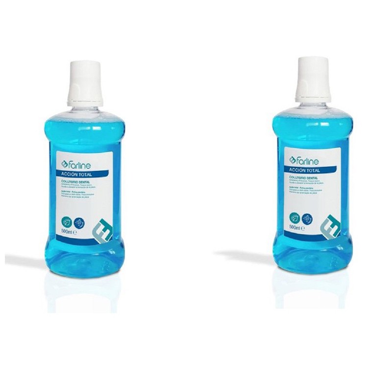 FARLINE Colutorio Bucal Acción Total Frescor 2x500ml Pack Ahorro
