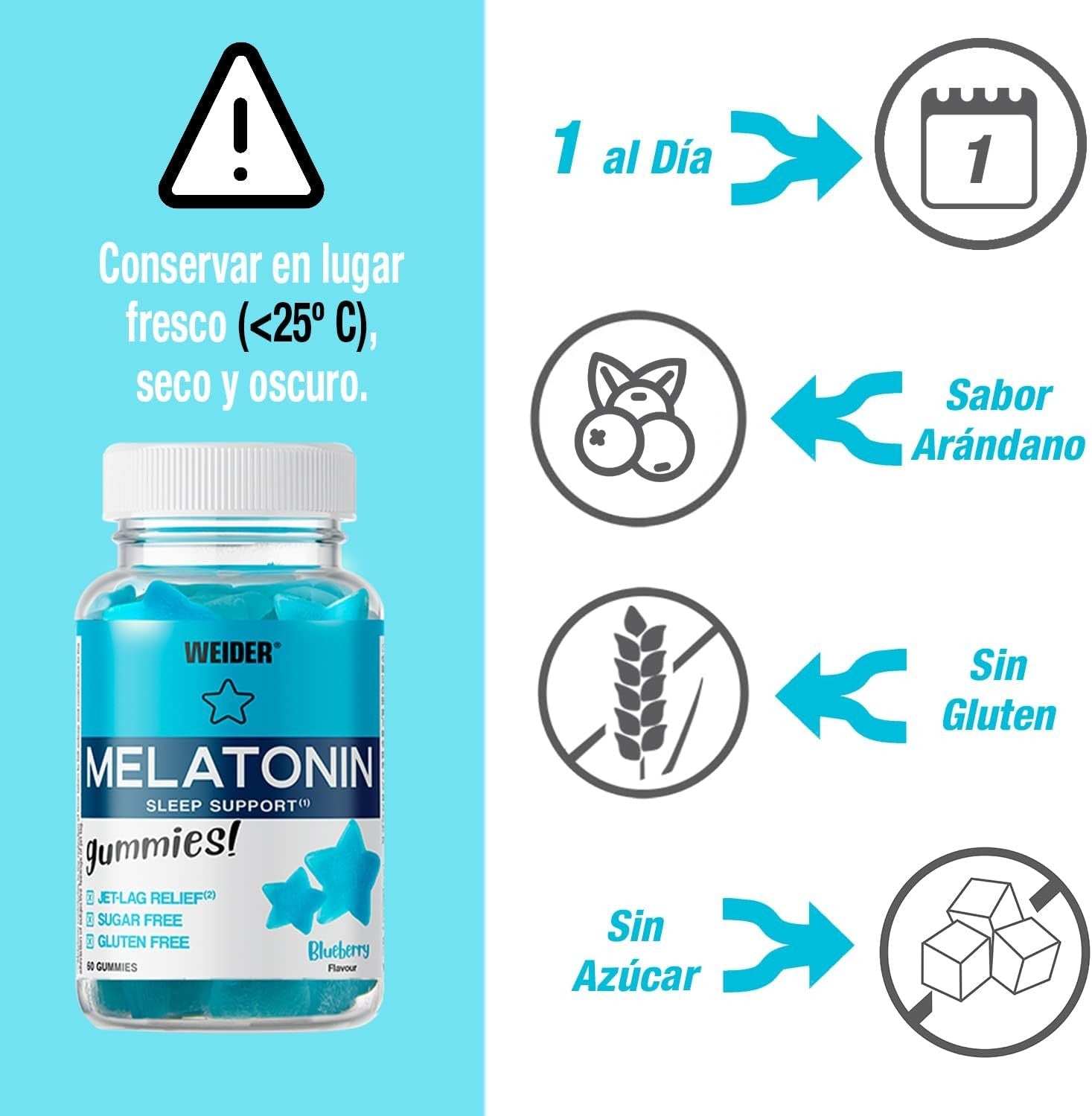 Weider Energy Boost Gummies Melatonina 60 Gominolas-2