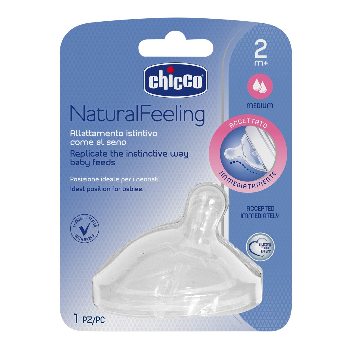CHICCO Tetina Natural Feeling Flujo Medio 2m+-1