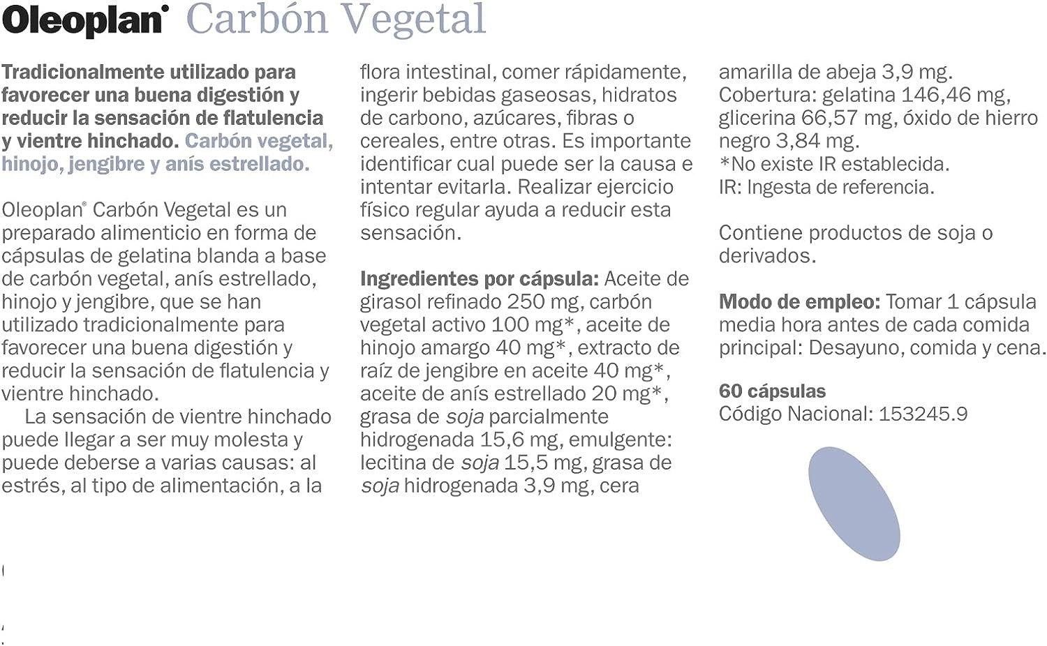 Oleoplan Carbón Vegetal 60 Cápsulas-3