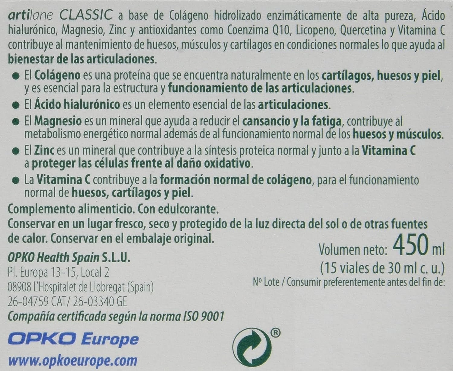 Masterdiet Artilane Classic 15 Viales-3