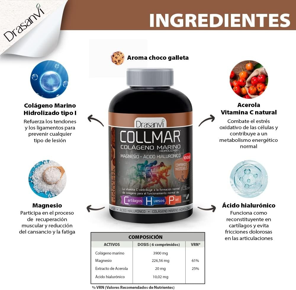 Drasanvi Collmar Choco Galleta Masticable 180 Comprimidos-6