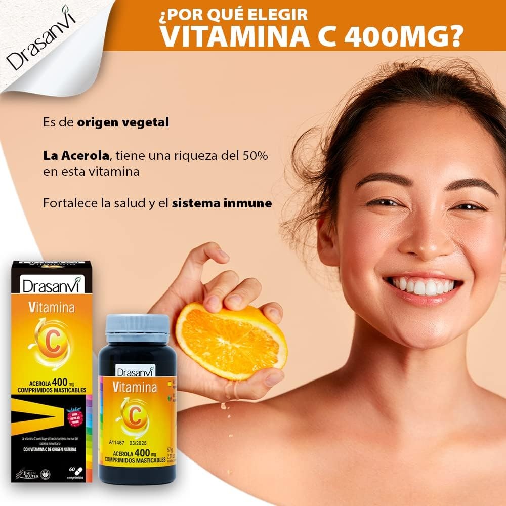 Drasanvi Vitamina C 400 Mg Masticable 60 Comprimidos-3