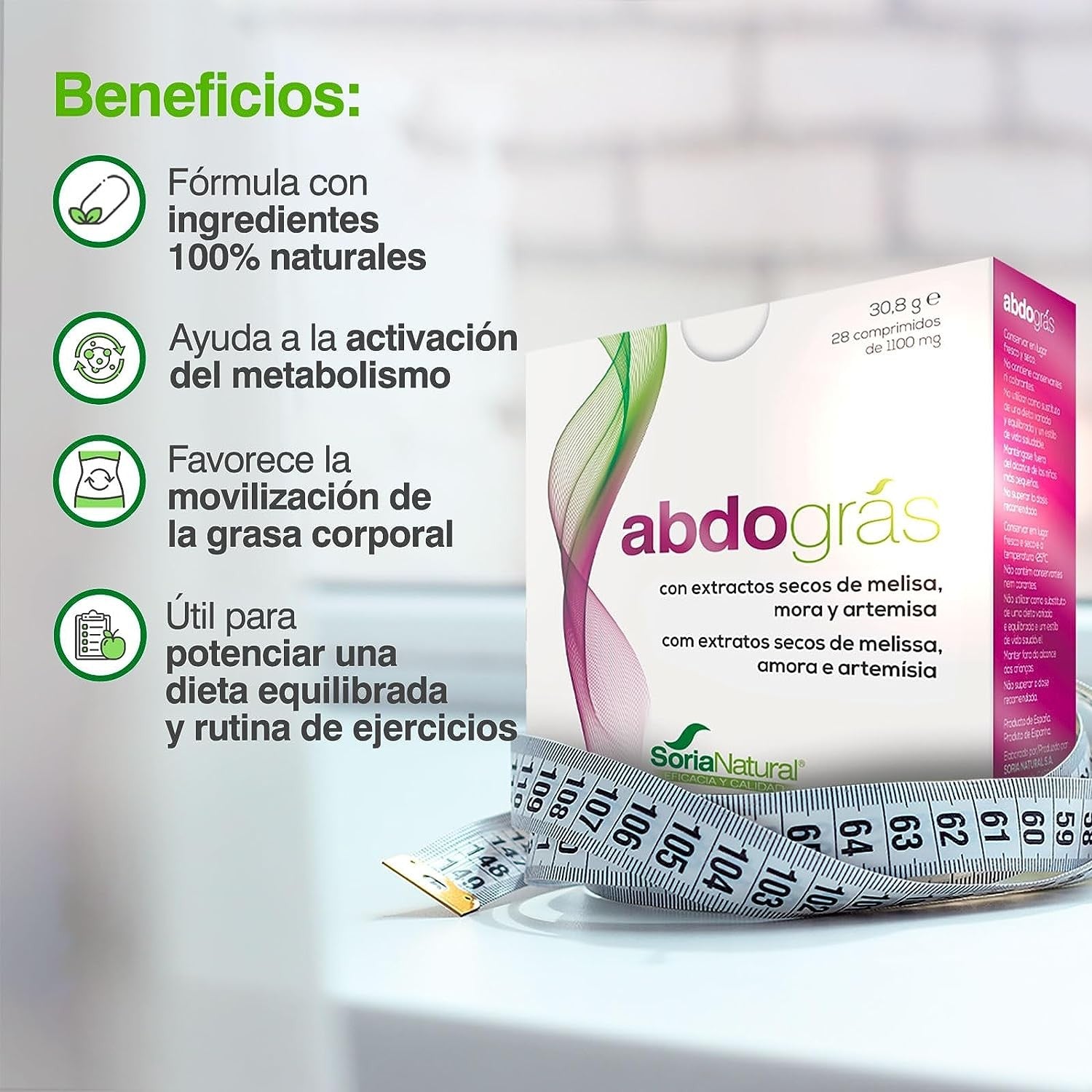Soria Natural Abdogras 1050 mg 28 Comprimidos-5