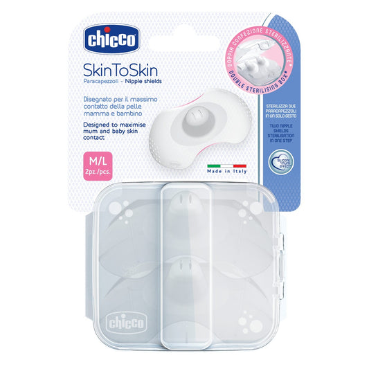 CHICCO SkinToSkin Protège-tétons en silicone M/L 2 unités