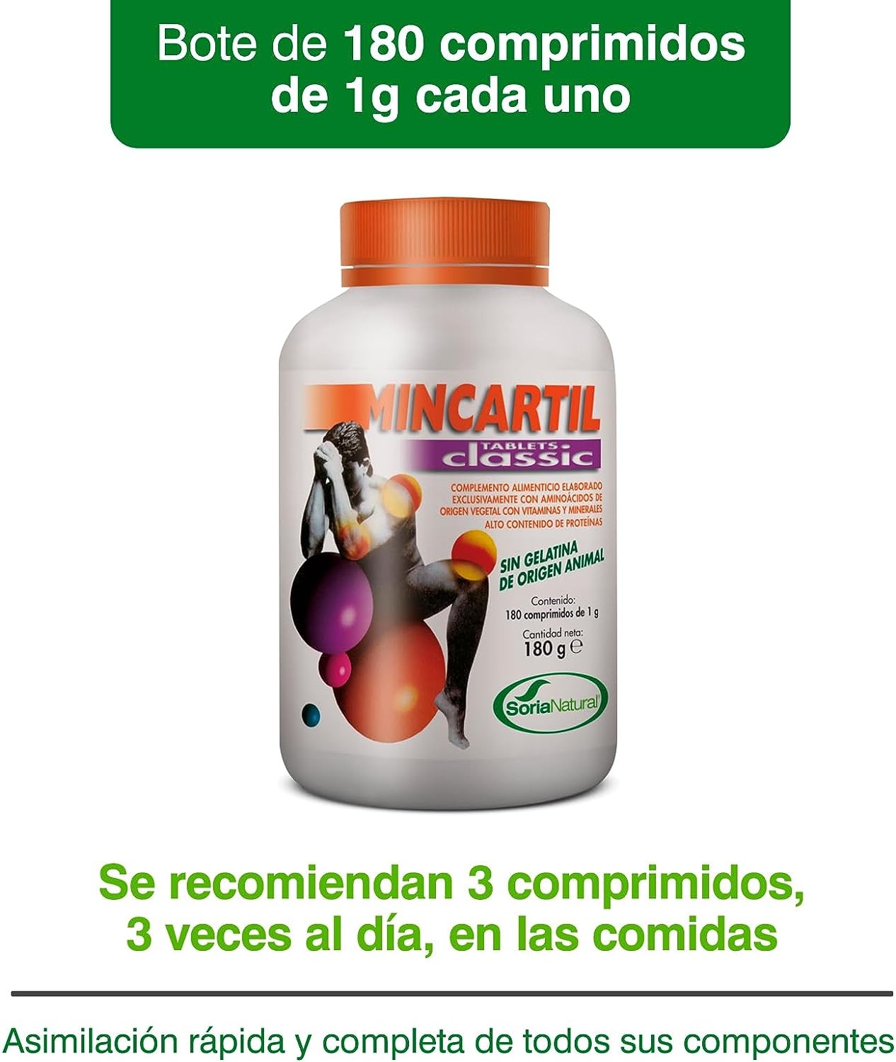 Soria Natural Mincartil Clasic 180 Comprimidos-5