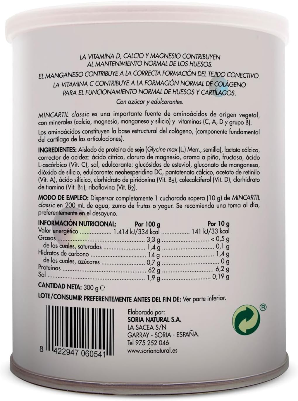 Soria Natural Mincartil Clasic Bote 300 g-7