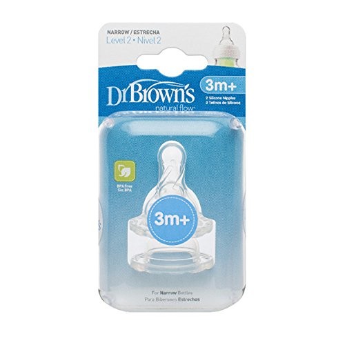 DR. BROWN'S Tétine Bouche Étroite Niveau 2 +3 Mois 2 Unités