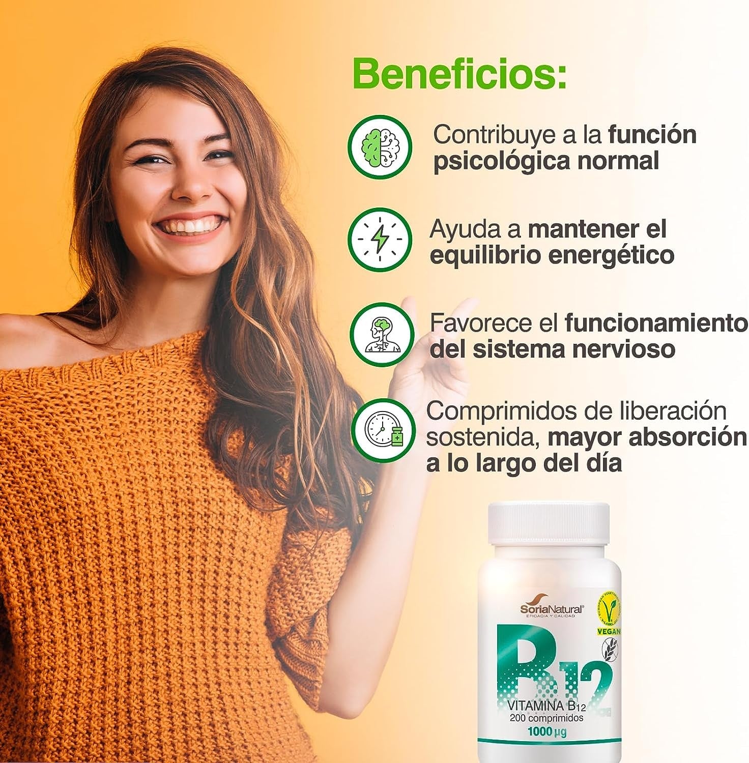 Soria Natural Vitamina B12 250 mg x 200 Comprimidos-4