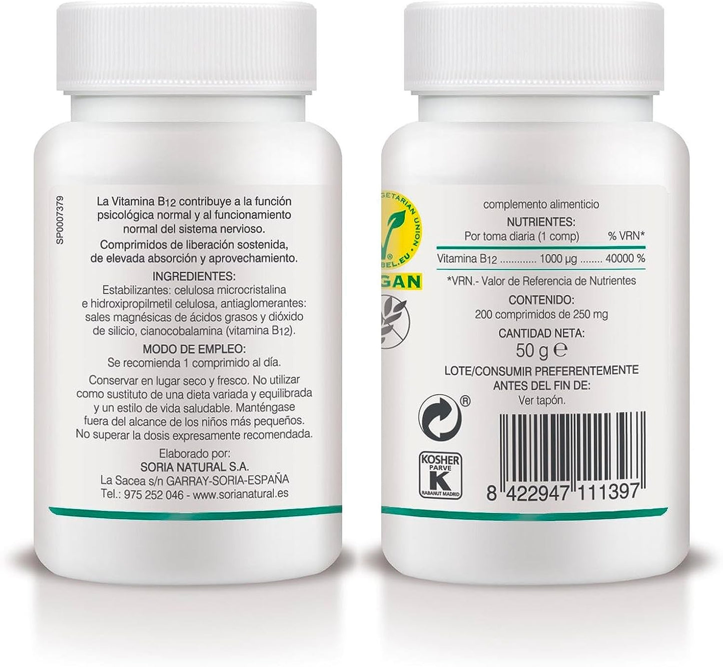 Soria Natural Vitamina B12 250 mg x 200 Comprimidos-7