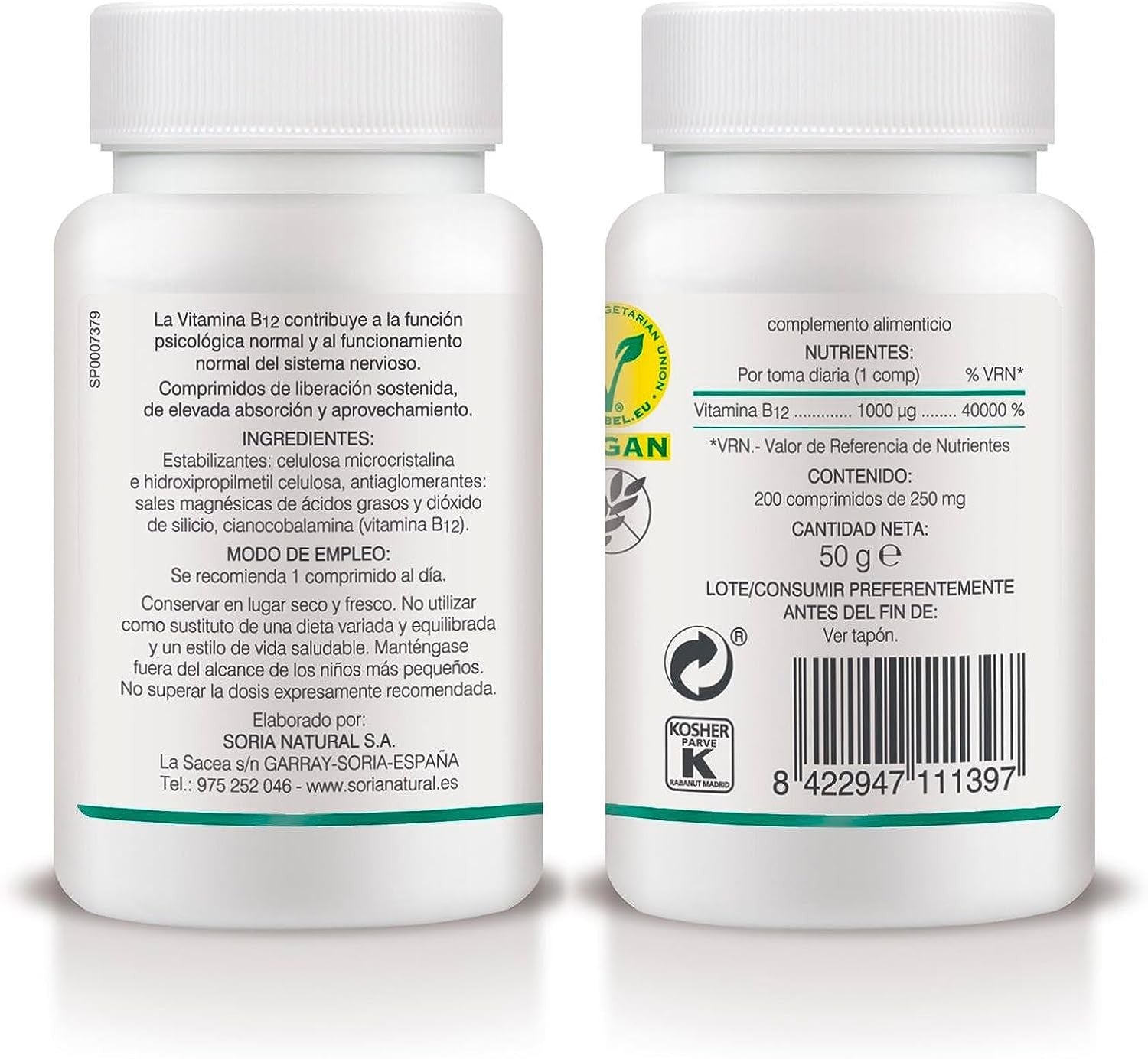 Soria Natural Vitamina B12 250 mg x 200 Comprimidos-7