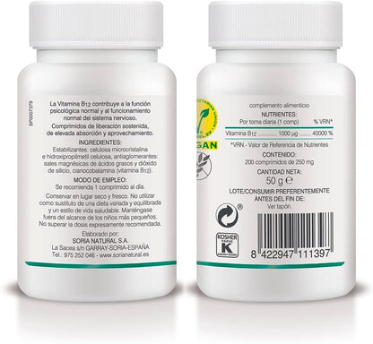 Soria Natural Vitamina B12 250 mg x 200 Comprimidos-7