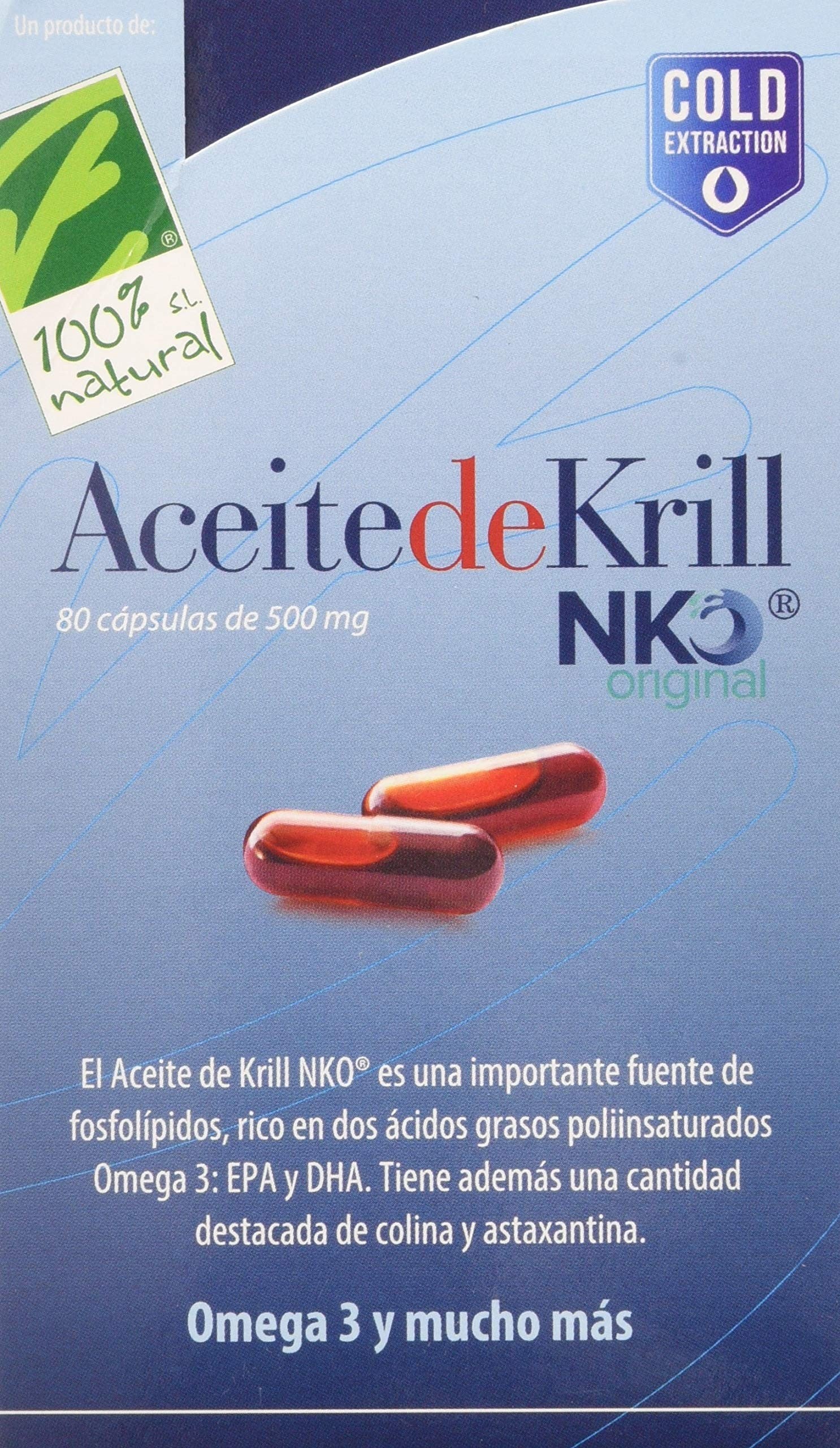 100% Natural Aceite De Krill Nko 80 Cápsulas de 500 mg-1