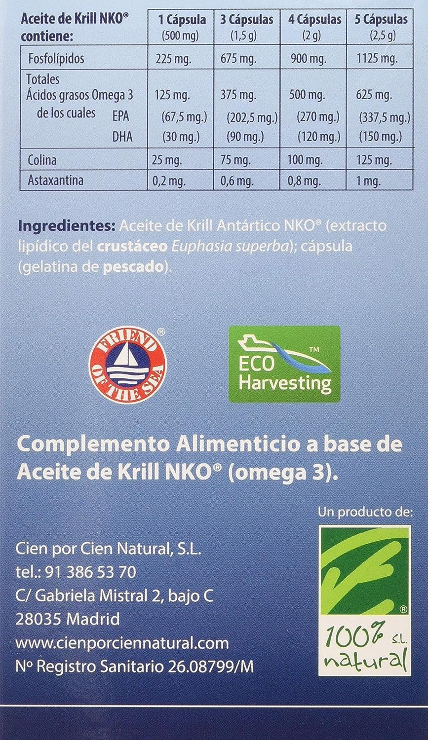 100% Natural Aceite De Krill Nko 80 Cápsulas de 500 mg-2
