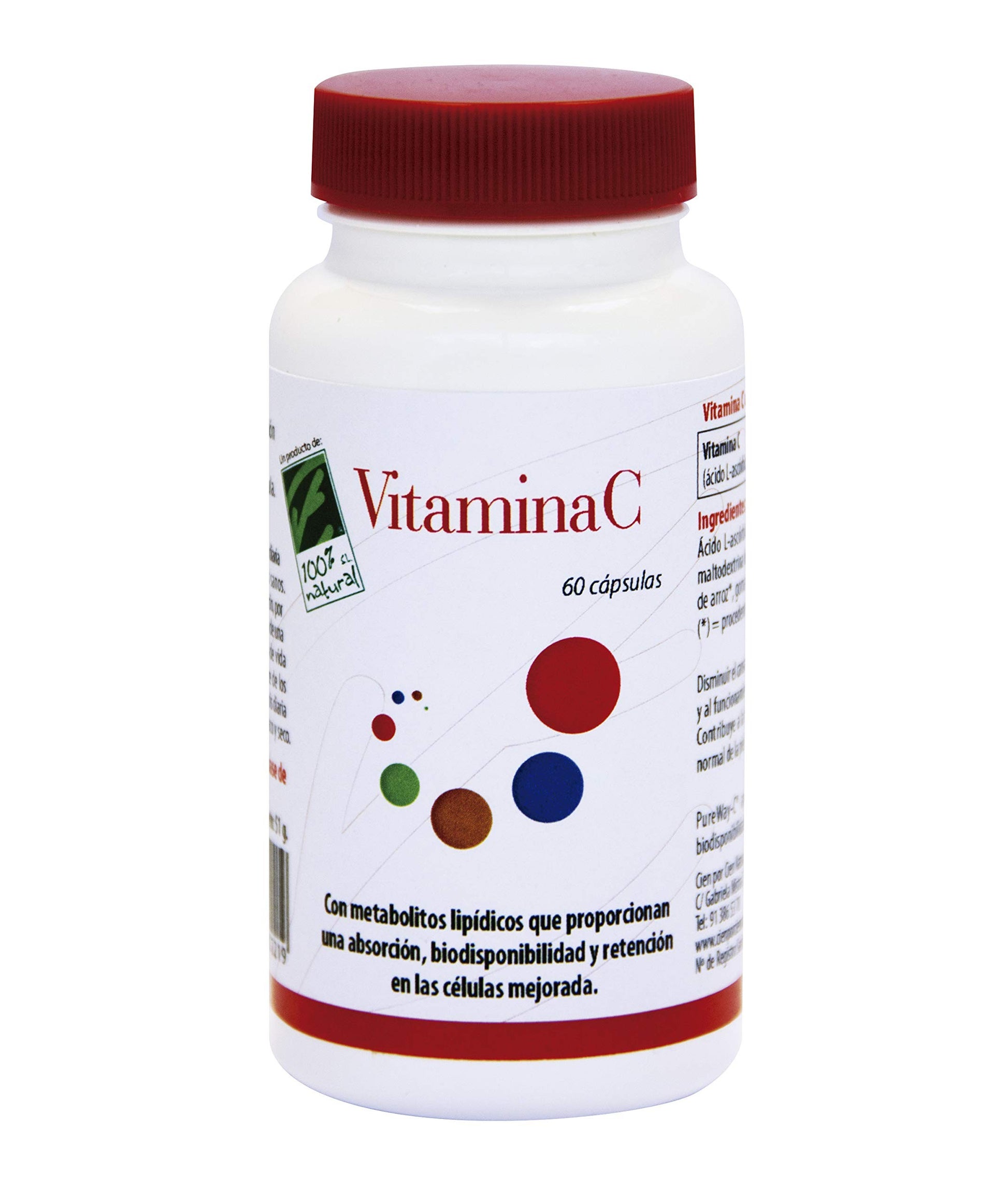 100% Natural Vitamina C 60 Cápsulas-1