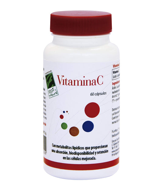 100% Natural Vitamina C 60 Cápsulas-1