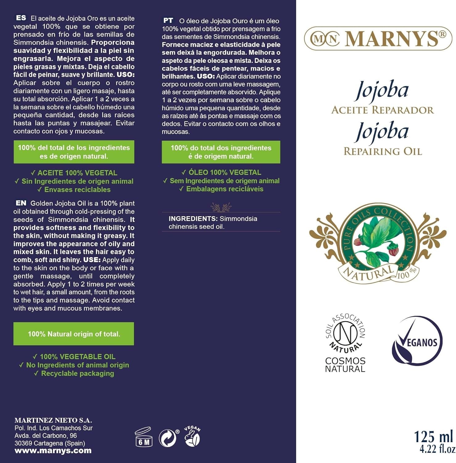 Marnys Aceite Puro de Jojoba 125ml-3