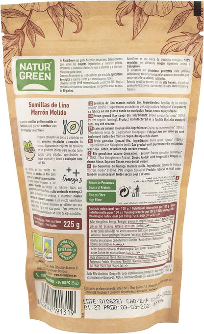 Naturgreen Lino Marrón Molido Bio 225g-2