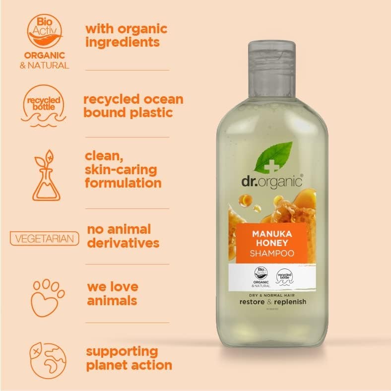 Dr Organic Champú de Miel de Manuka 265 ml-8