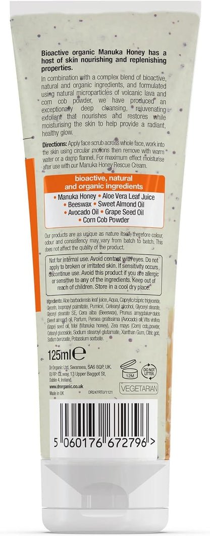 Dr Organic Exfoliante Facial de Miel de Manuka 125 ml-2