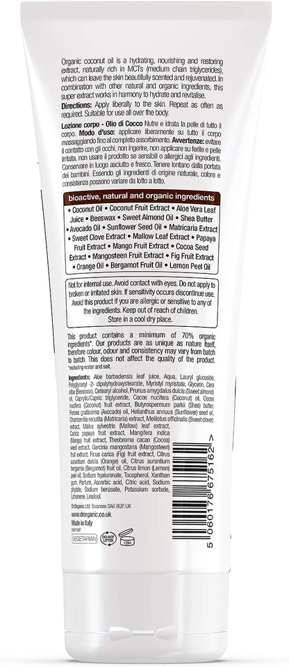 Dr Organic Loción Corporal de Aceite de Coco 200 ml-2