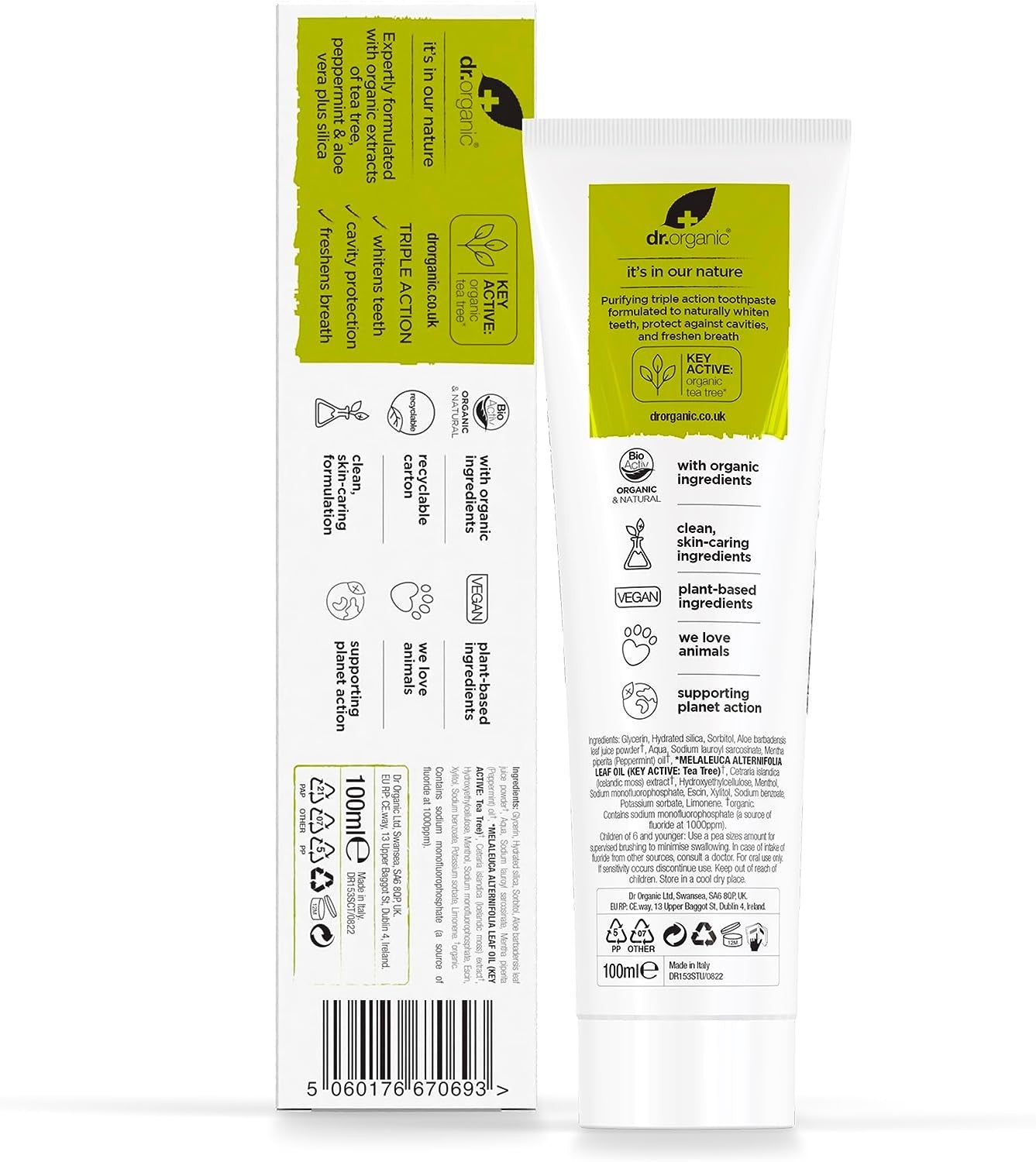 Dr Organic Pasta de Dientes de Árbol de Té 100 ml-2