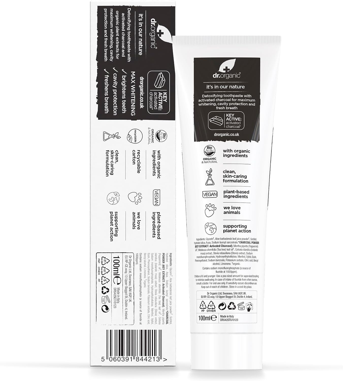 Dr Organic Pasta de Dientes de Carbón 100 ml-2