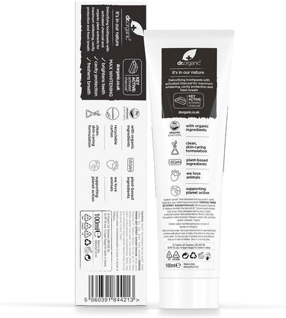 Dr Organic Pasta de Dientes de Carbón 100 ml-2