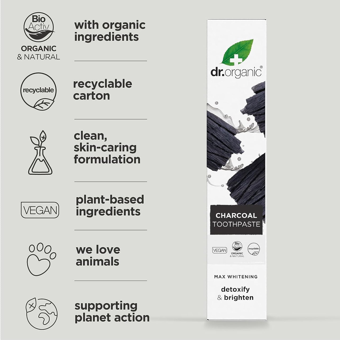 Dr Organic Pasta de Dientes de Carbón 100 ml-5