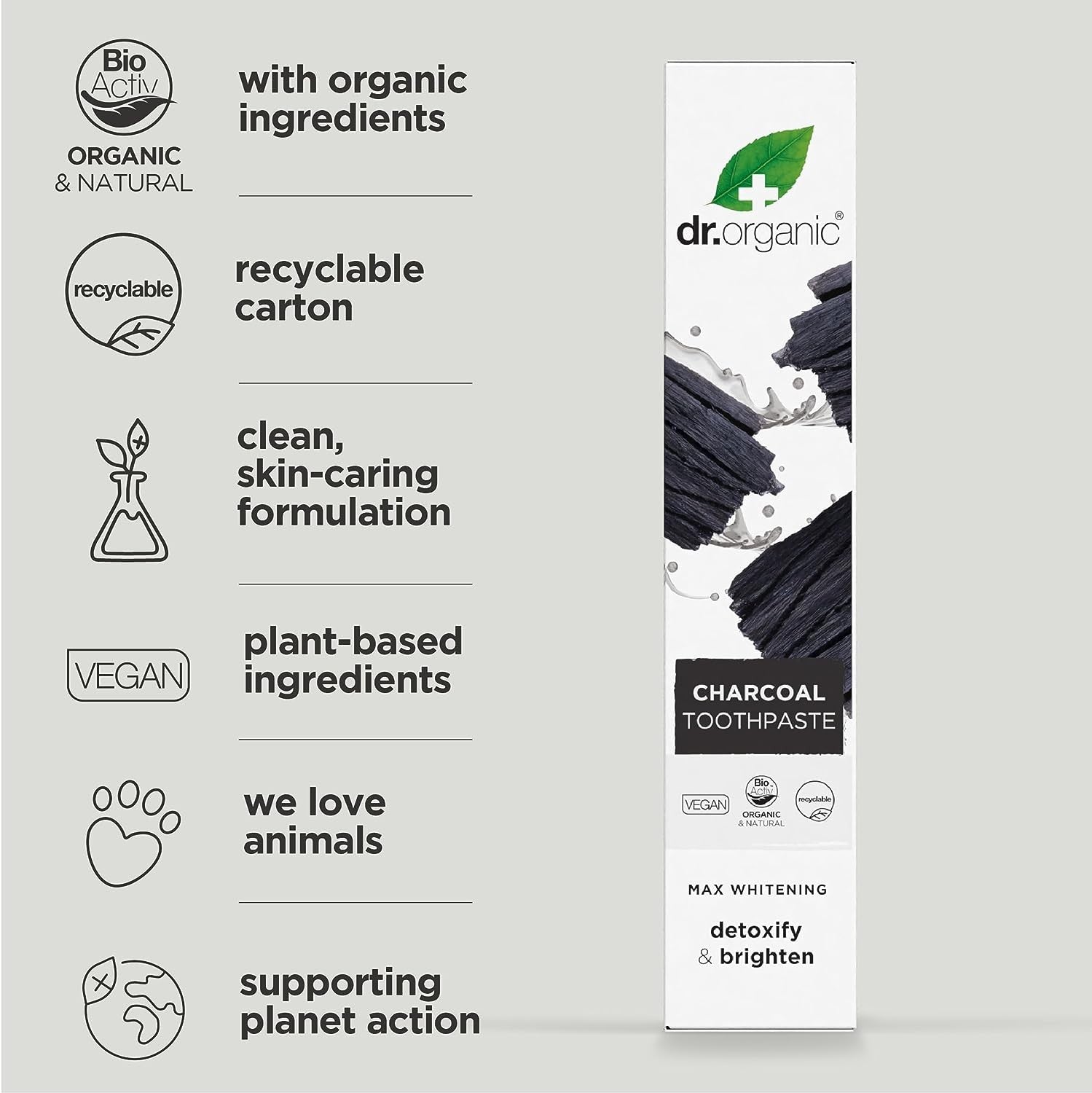 Dr Organic Pasta de Dientes de Carbón 100 ml-5