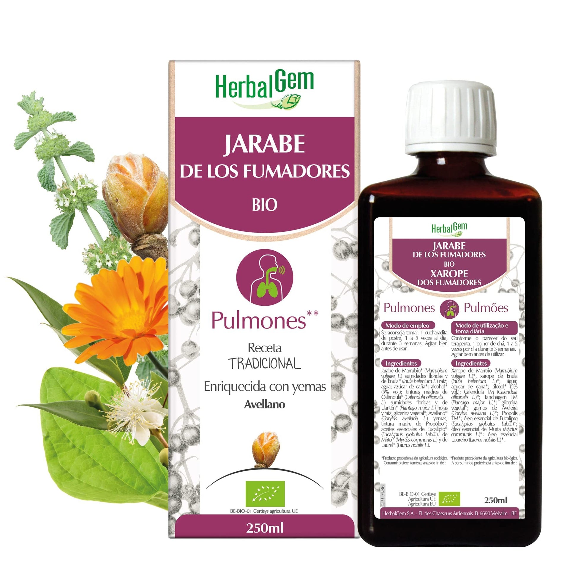 Herbalgem Jarabe de los Fumadores Bio 250 ml-1