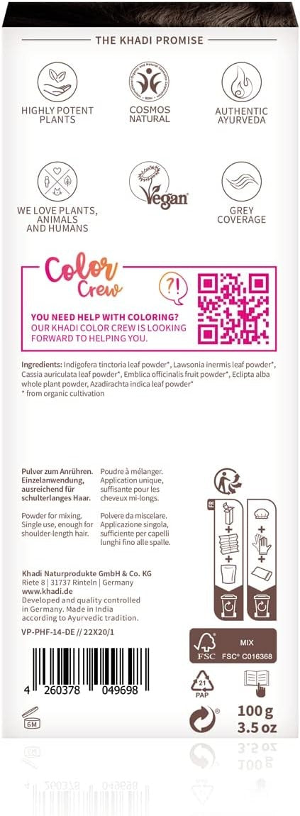 Khadi Herbal Color Castaño Ceniza 100 g-6
