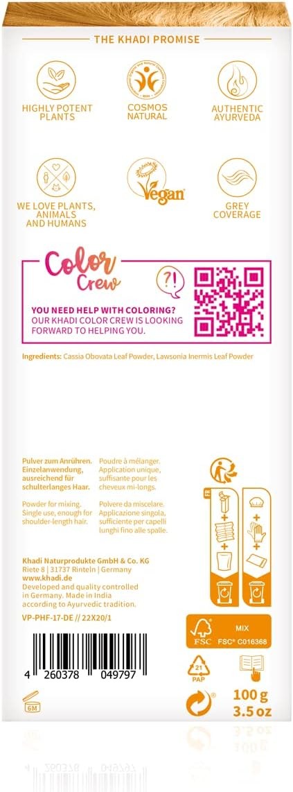 Khadi Herbal Color Rubio Amanecer-Miel 100 g-6