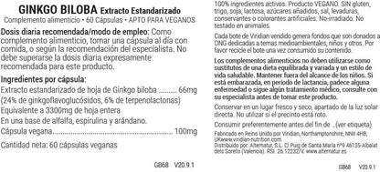 Viridian Ginkgo Biloba Ext. Estandarizado de Hoja 60 Vcaps-2