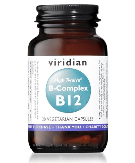 Viridian High Twelve Vitamin B12 Con B-Complex 30 Vcaps-1