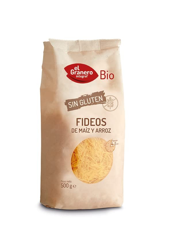 El Granero Integral Fideos de Maíz Y Arroz Sin Gluten Bio 500 g-1
