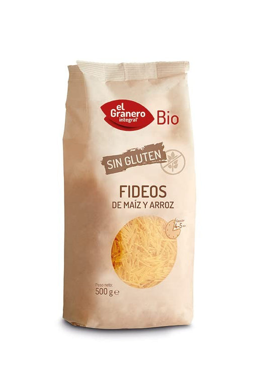 El Granero Integral Fideos de Maíz Y Arroz Sin Gluten Bio 500 g-1