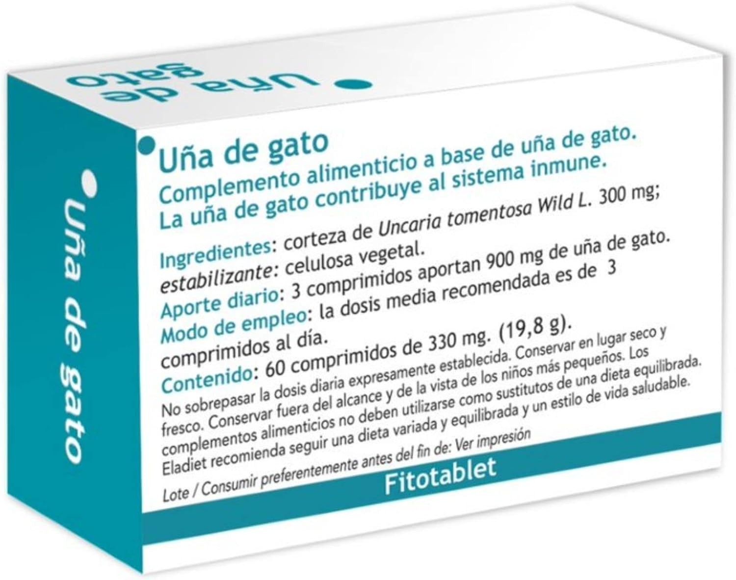 Eladiet Fitotablet Uña de Gato 60 Comprimidos-2