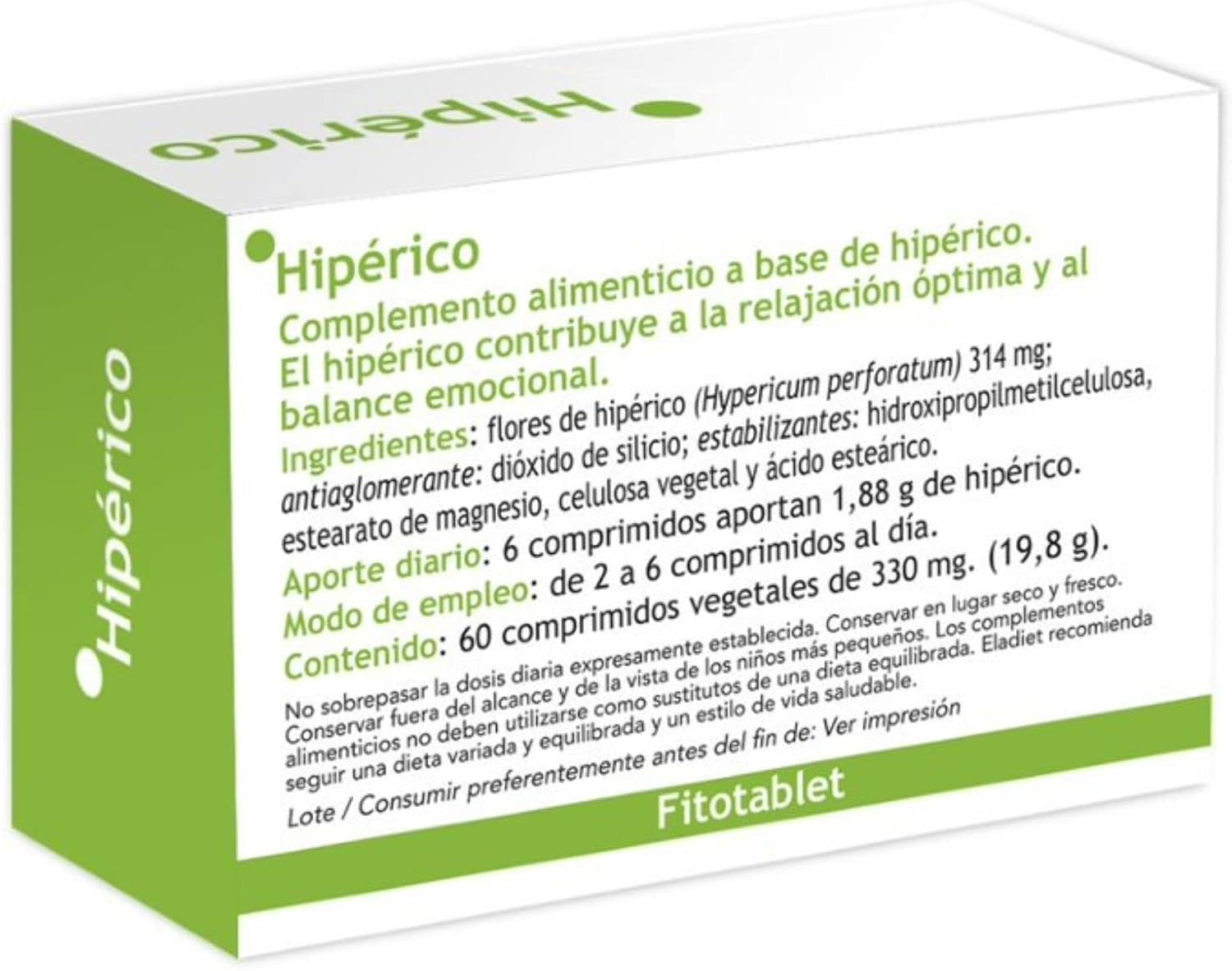 Eladiet Hipericon Fitotablet 60 Comprimidos-2